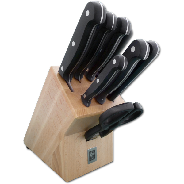 8 Piece Knife Block with Full Tang POM Technik Series Knives