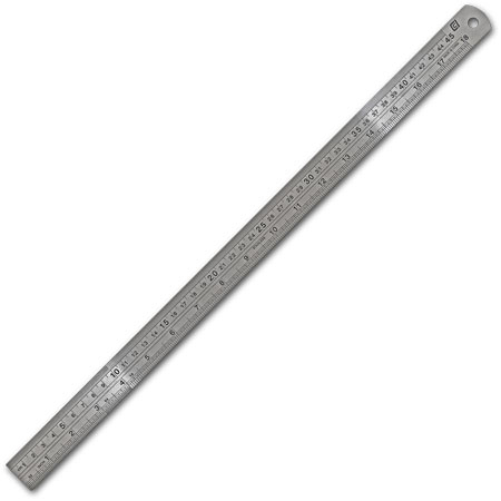 Stainless Steel Ruler - 18 in (45 cm) No Cork Backing - Sterilizable