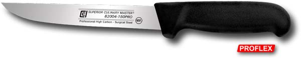 6" Boning Knife, Stiff Blade, 18mm Wide, Microban Proflex Handle