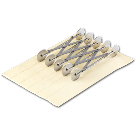 Expandable 5 Dough Wheels, SS Plain and Serrated